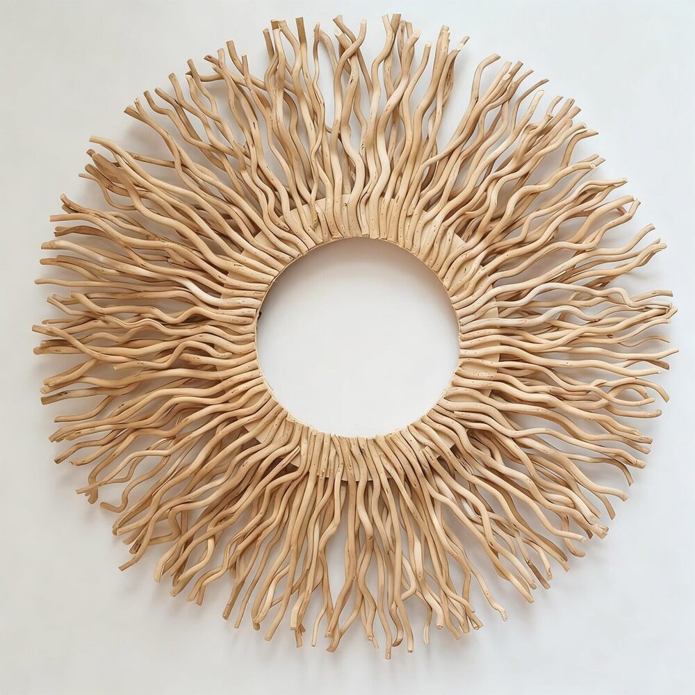 1781 Boho Wall Decor - Unique Handmade Sunburst Mulberry Branch Large Wall